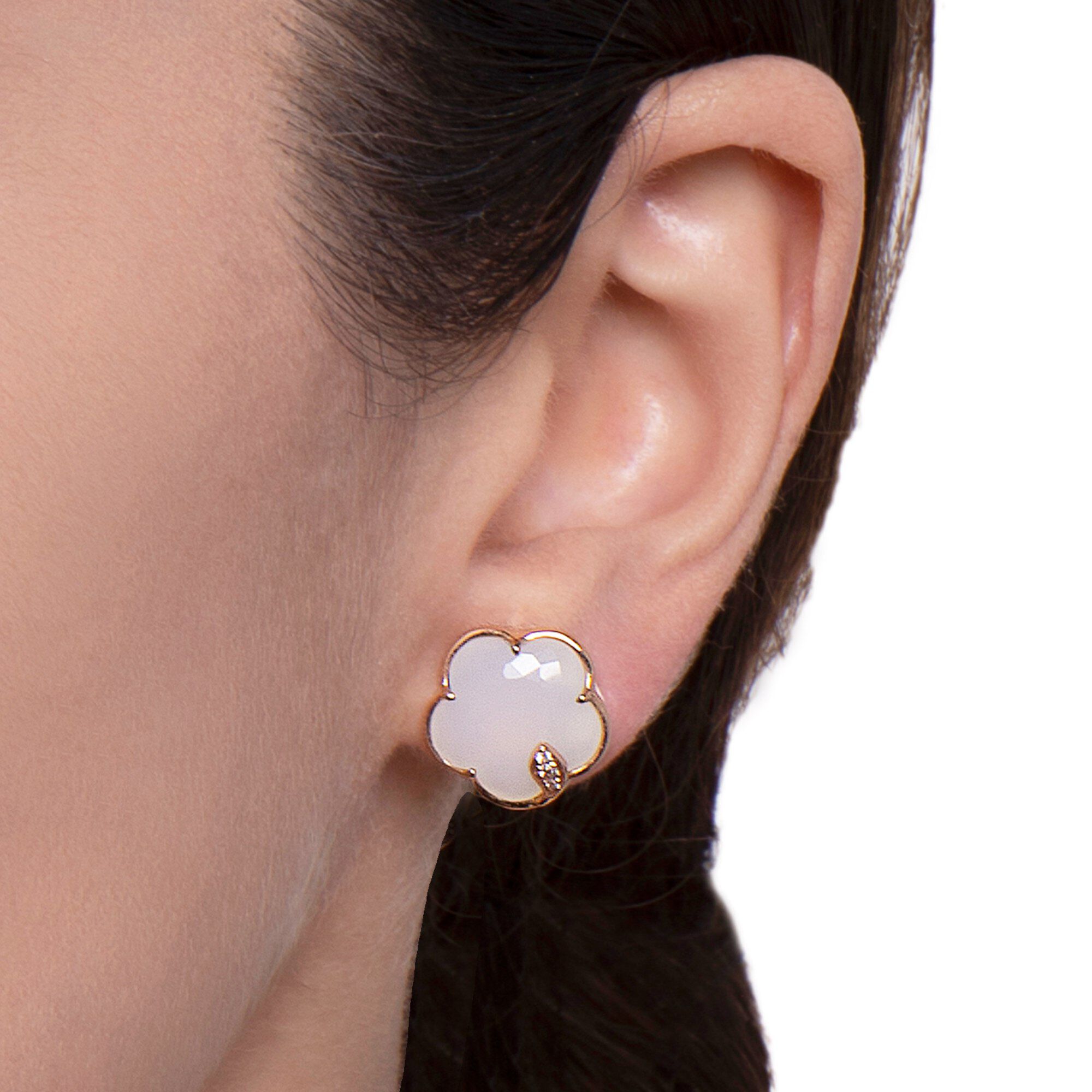 Rose gold and white gold earrings deals